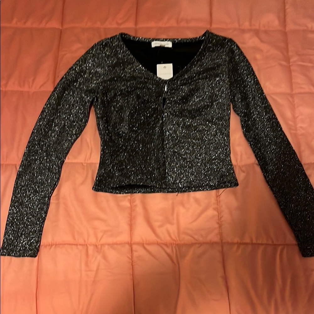Express Black Sparkly Long Sleeve Top